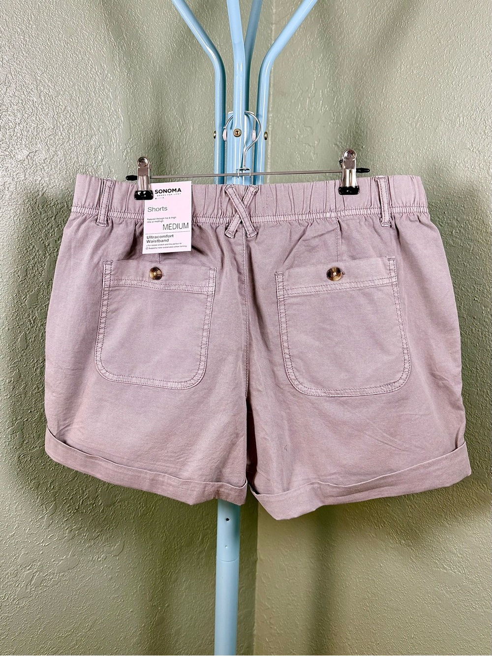 Sonoma Dusty Grey Drawstring Cuffed Women’s Shorts - Picture 3 of 10
